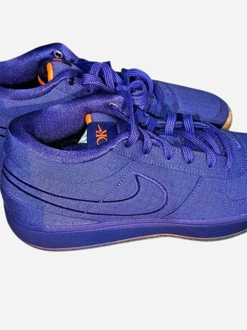 Nike Purple Low-Top Sneakers with Orange Accents